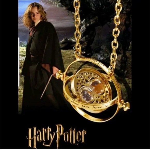 🪄⏳Magical Harry Potter Spinning Time Turner Necklace GOLD - Picture 7 of 14